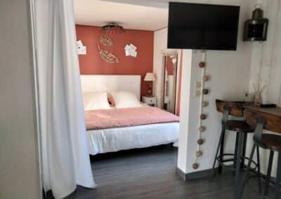 salon ouvert vers la chambre